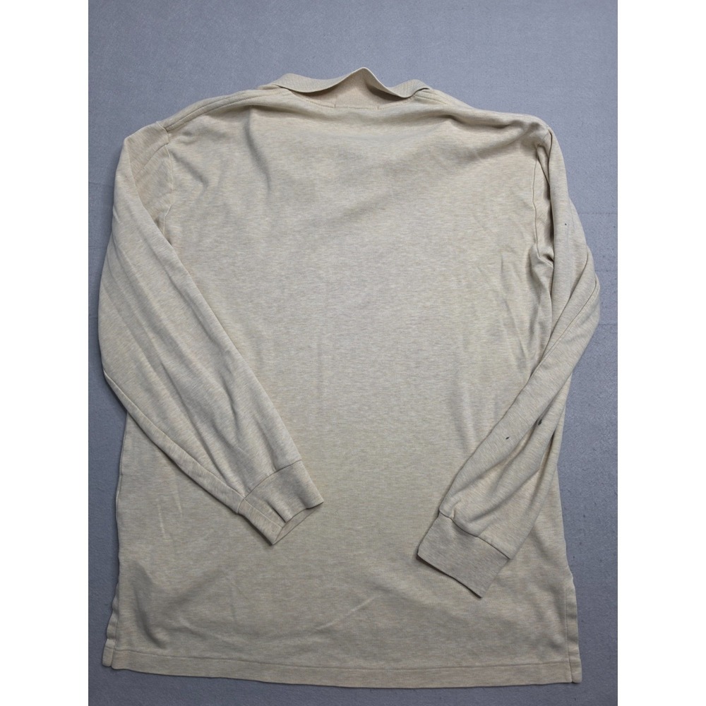 Polo Ralph Lauren Polo Rugby Shirt Men's Medium Beige 100% Cotton Performance - Picture 2 of 8
